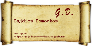 Gajdics Domonkos névjegykártya